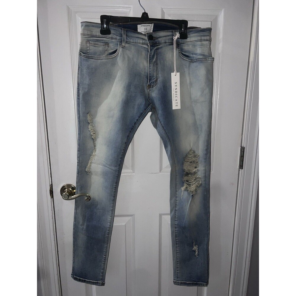 SYNDICATE LOS ANGELES SIZE 32 MENS JEANS RIPPED